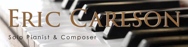 Eric Carlson, solo piano artist and composer.  Genres include New Age, Contemporary Classical, World, Easy Listening, Hymns, Hymn Arrangements.  CDs, Digital Downloads, Sheet Music PDFs.